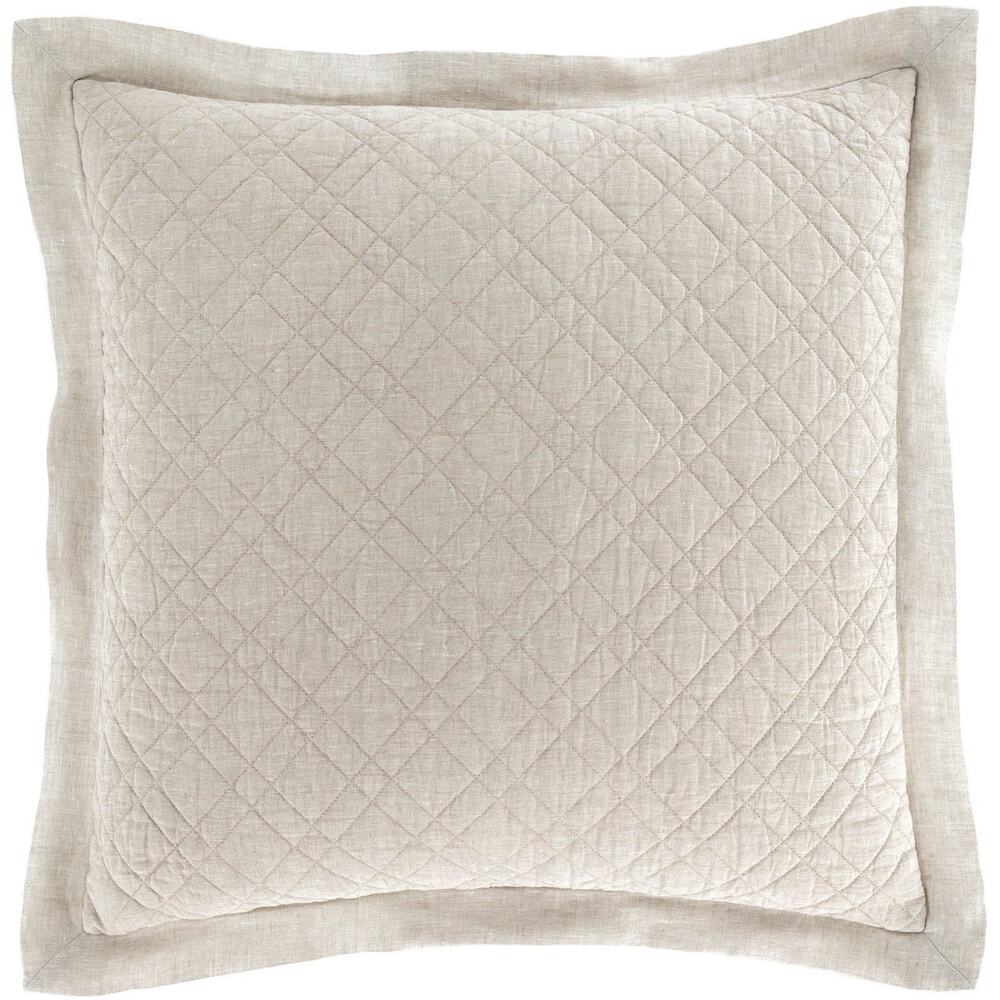 PINE CONE HILL WASHED 100% LINEN QUILTED NATURAL EURO SHAM